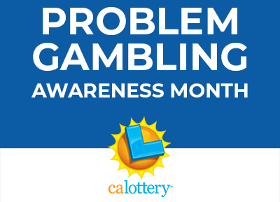 problem gambling month on blue background