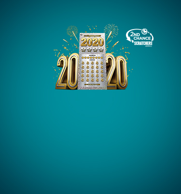 2020 Scratchers ticket on a background of fireworks