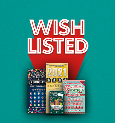 Holiday scratchers on a green background