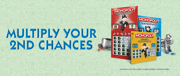 Monopoly Scratchers on a green background