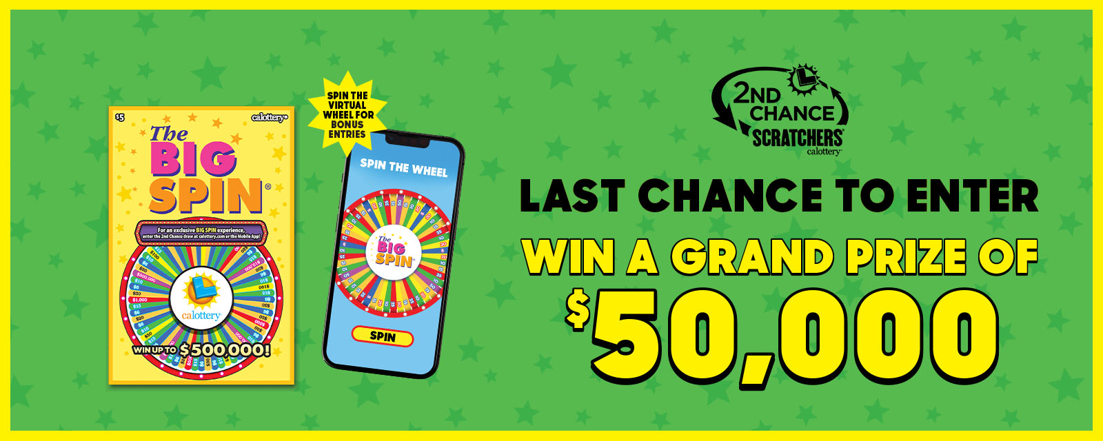 Last Chance To Enter, Win A Grand Prize of $50,000