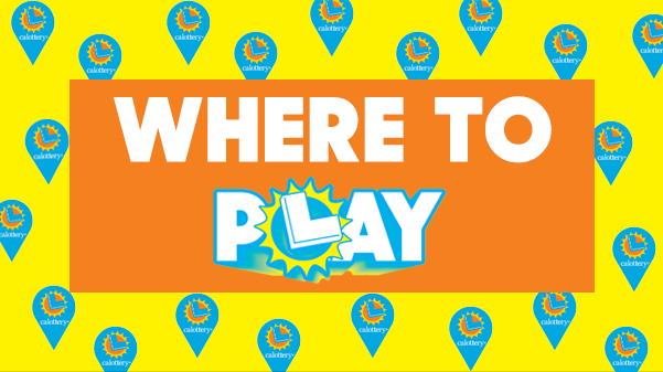 Where To Play on Yellow Background and California Lottery logos