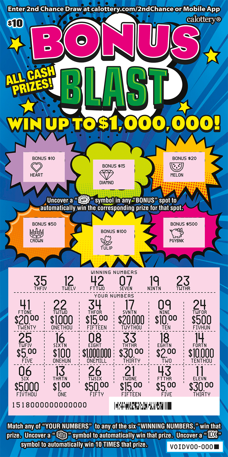 $10 Bonus Blast 1518