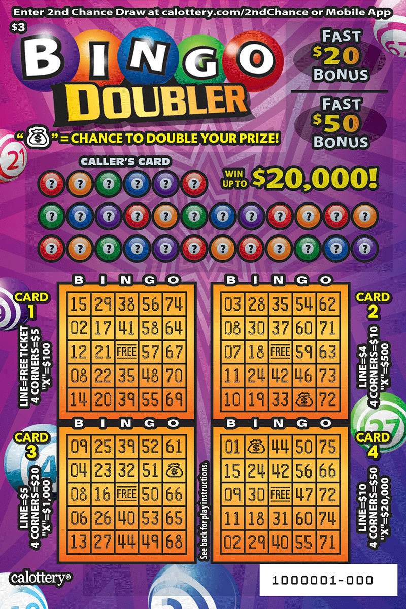 1525 Bingo Doubler California Lottery