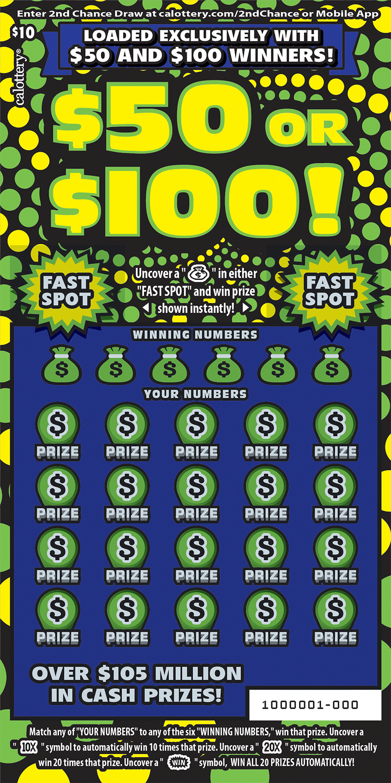 1536 $10 $50 or $100