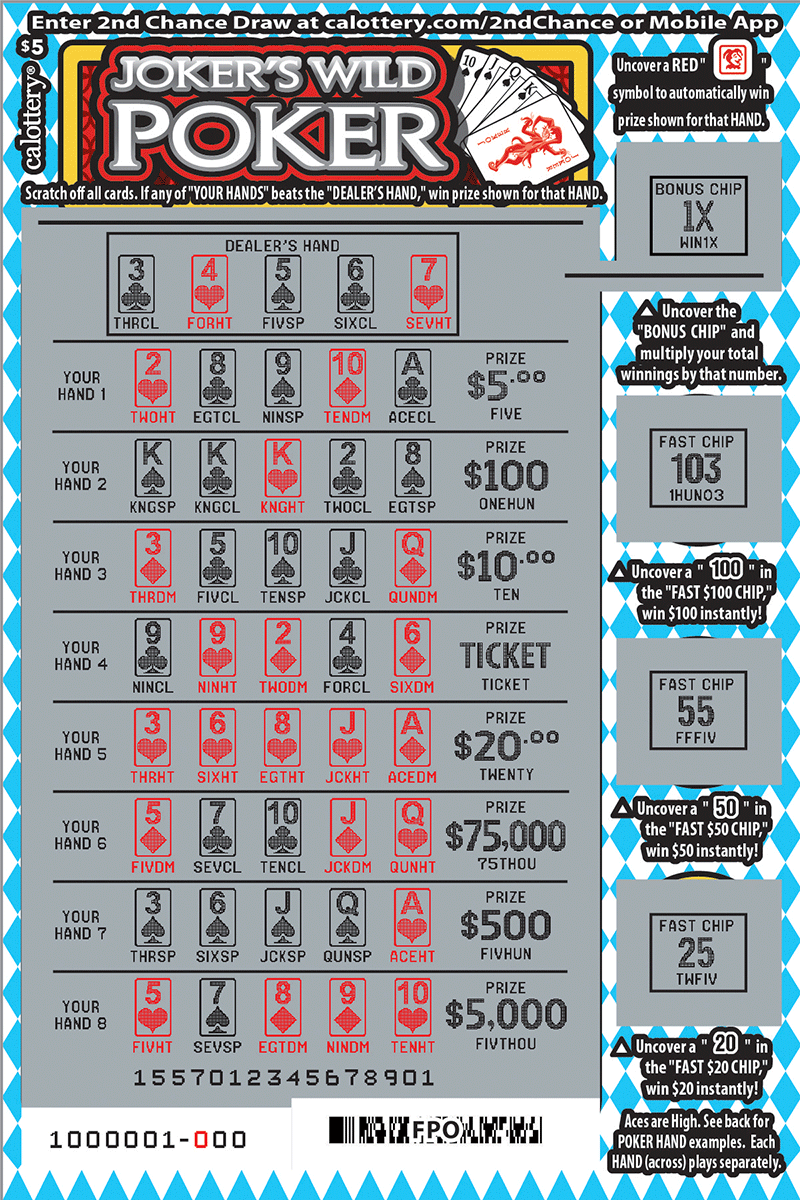 $5 1557 Joker's Wild Poker