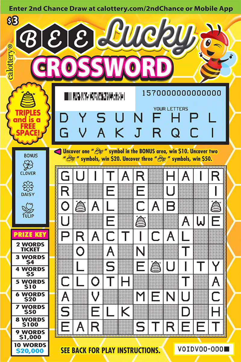 $3 1570 Bee Lucky Crossword