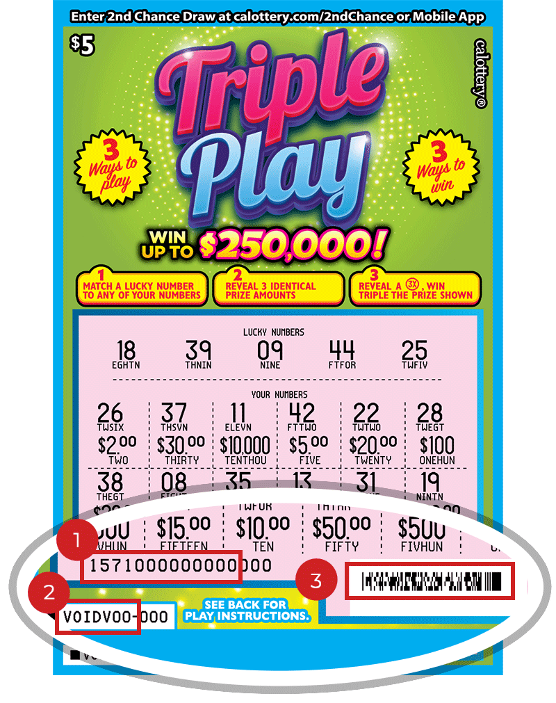 Triple Play 1571 California State Lottery