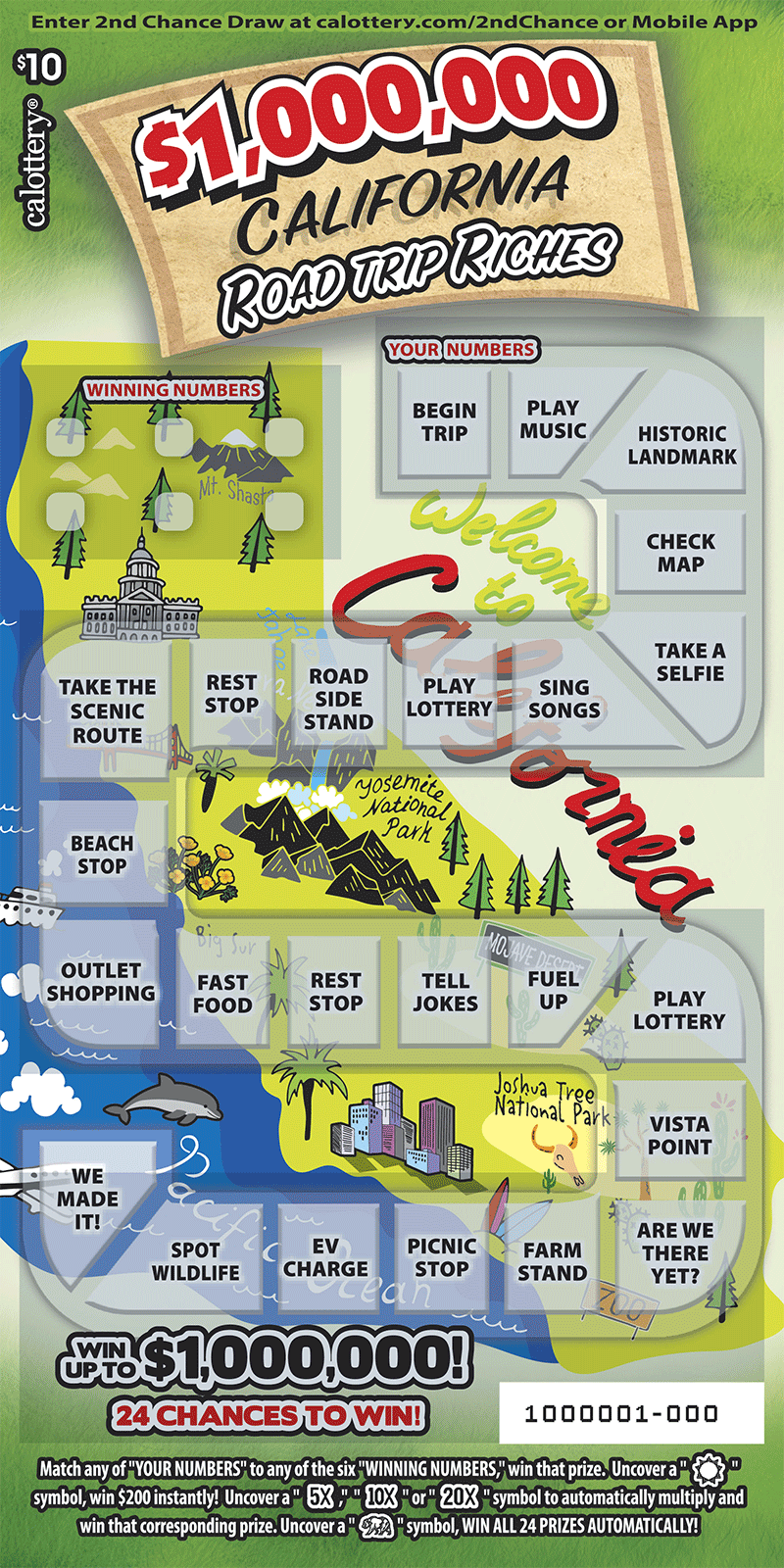 1 000 000 California Road Trip Riches 1576 California State