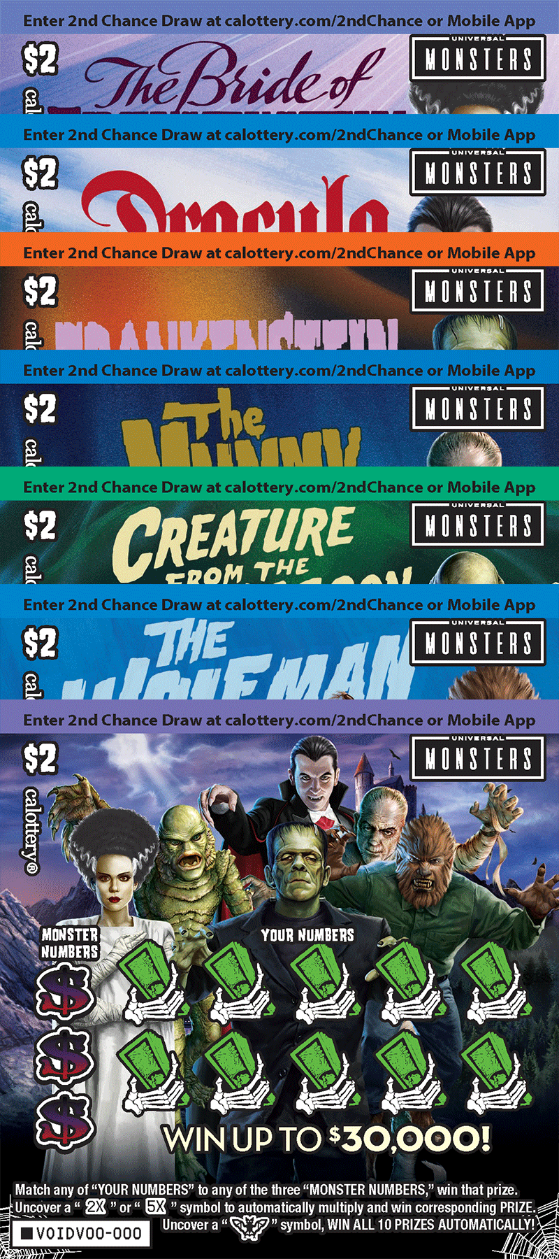 1582 $2 Universal Monsters
