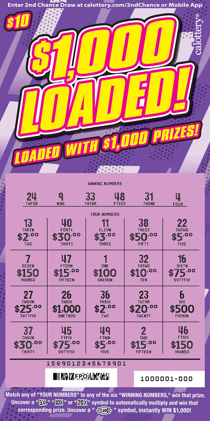 1589 $10 1000 Loaded