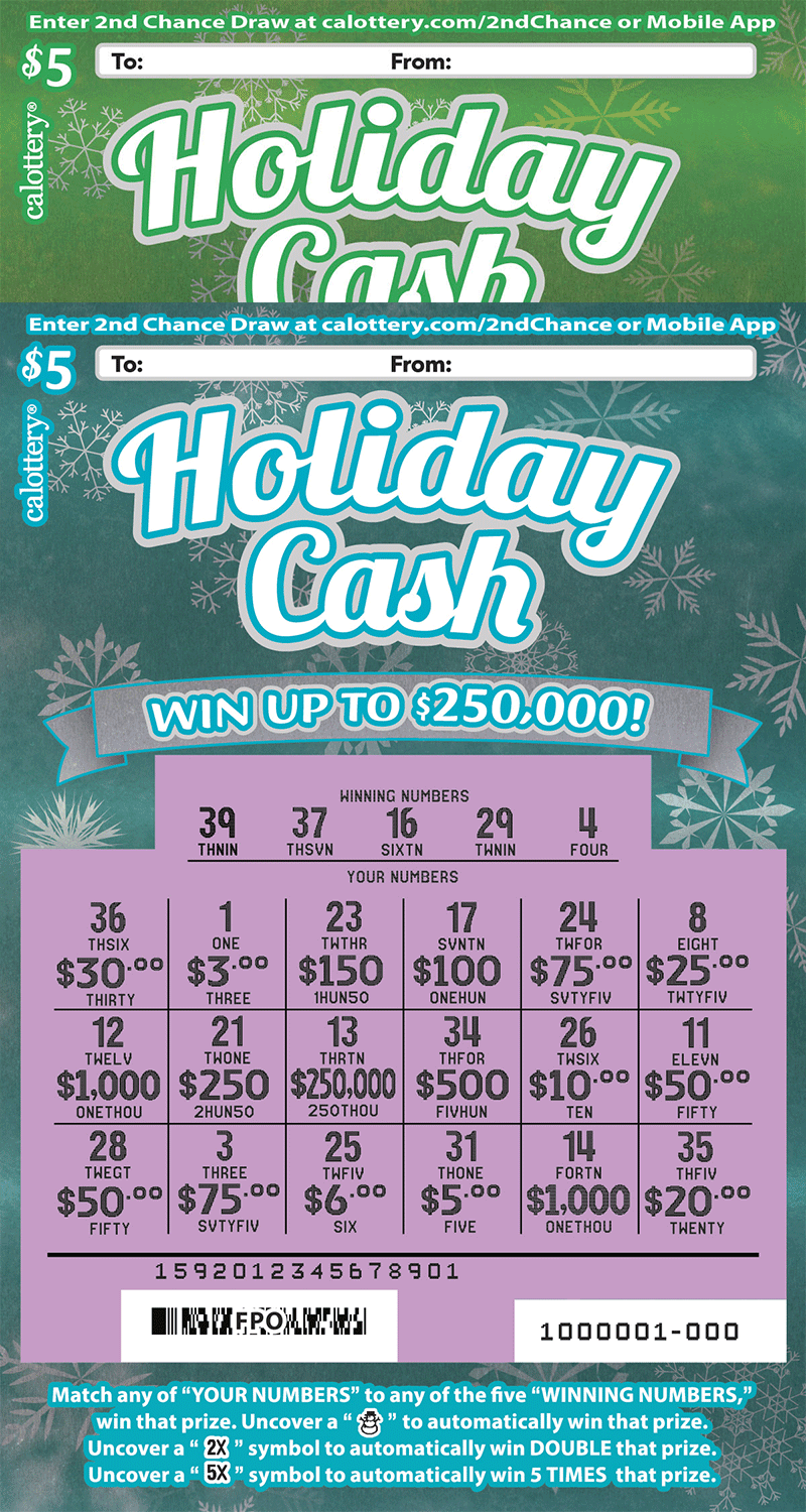 1592 $5 Holiday Cash