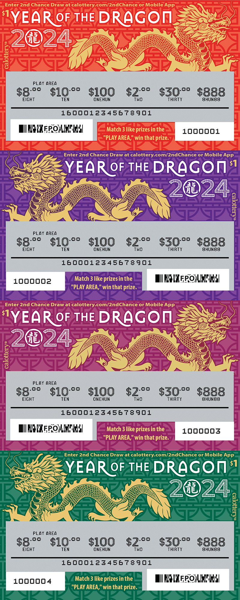 1600 $1 year of the dragon