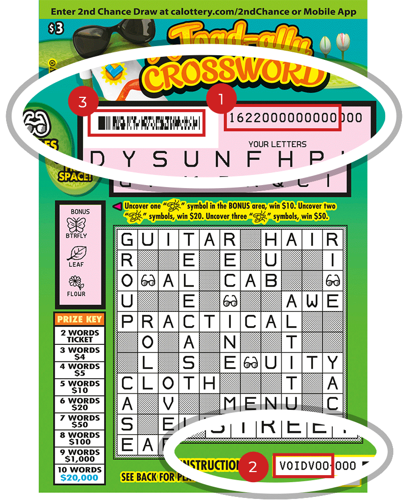 Toad ally Awesome Crossword (1622) California State Lottery Toad ally Awesome Crossword (1622) California State Lottery