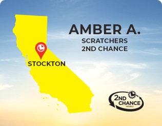 Scratchers 2nd Chance winner Amber A. from Stockton, CA