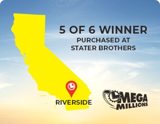 5 of 6 winner purchased at Stater Brothers in Riverside, California