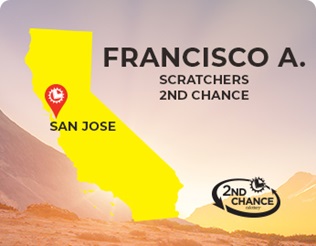 Scratchers 2nd Chance winner Francisco A. of San Jose, California