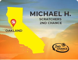 Scratchers 2nd Chance winner Michael H. of Oakland, California