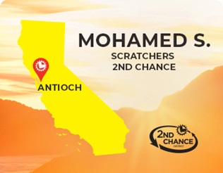 Scratchers 2nd Chance winner Mohamed S. of Antioch, California