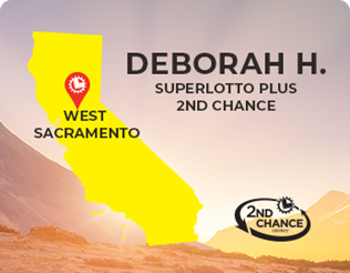 SuperLotto Plus 2nd Chance winner Deborah H. from West Sacramento, California