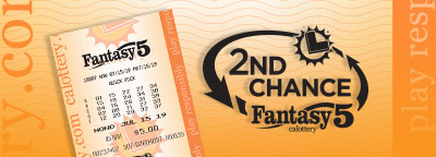 Fantasy 5 de 2nd Chance, billete de CALottery