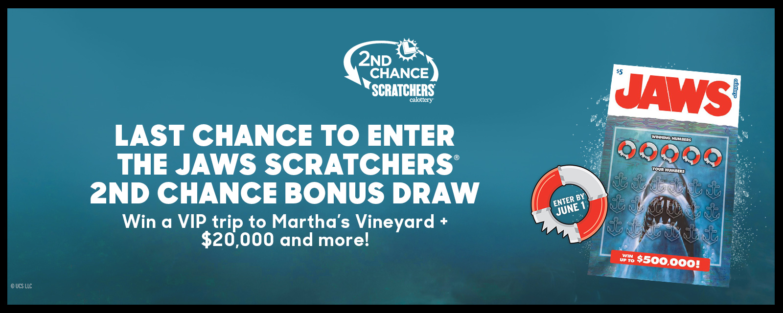 JAWS Scratchers 2nd Chance Bonus Draw 的最後參加機會 | 有機會贏得 Martha's Vineyard (瑪莎葡萄園島) VIP 之旅 + $20,000 以及更多好禮！