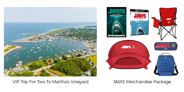 VIP Trip For Two To Martha's Vineyard | JAWS Merchandise Package