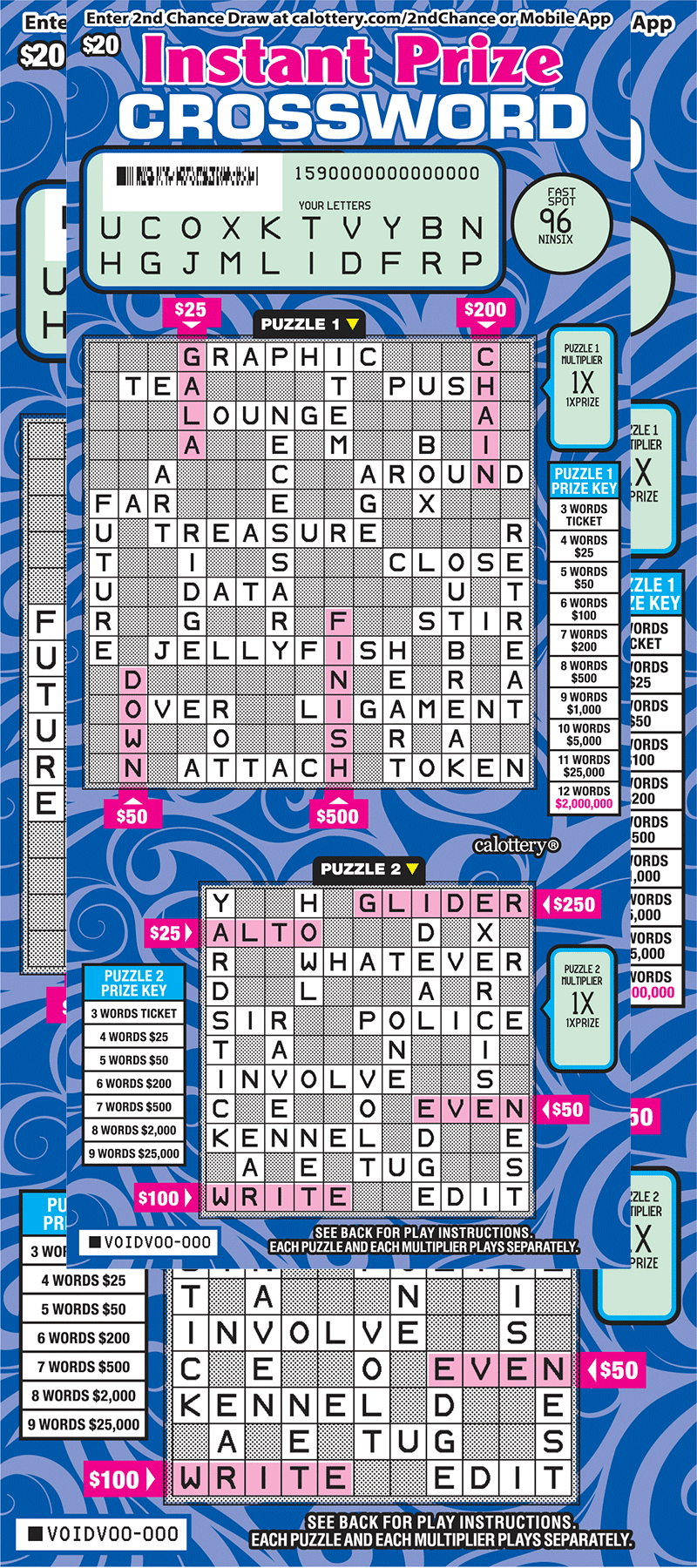 1590 $20 Instant Prize Crossword