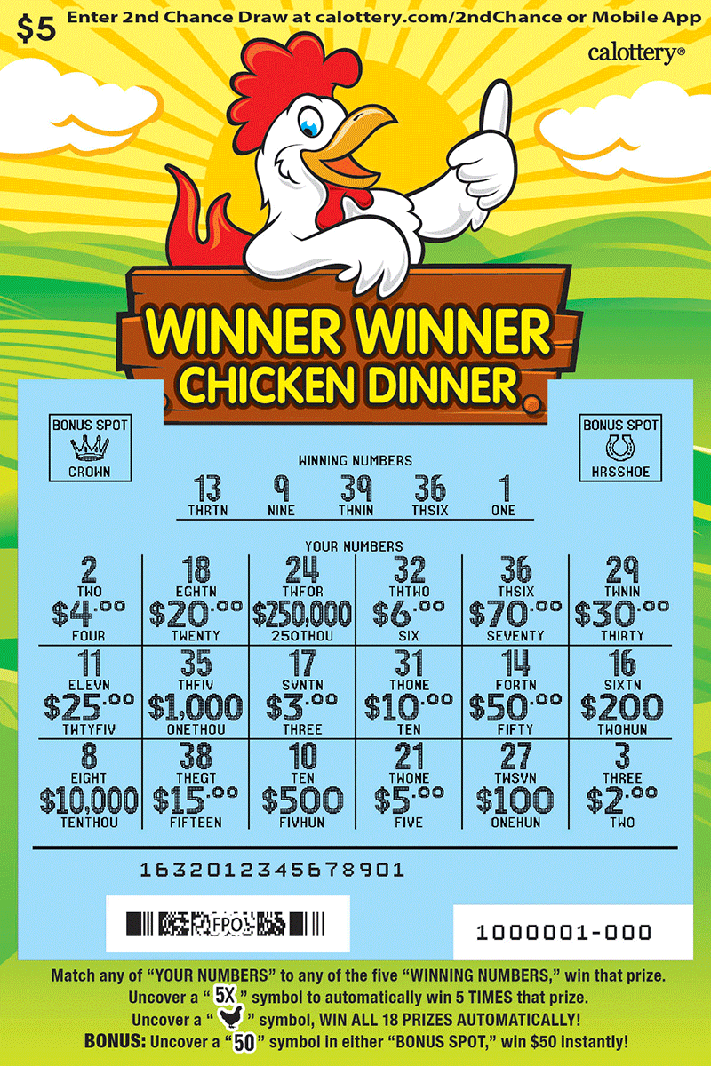 1632 $5 Winner Winner Chicken Dinner
