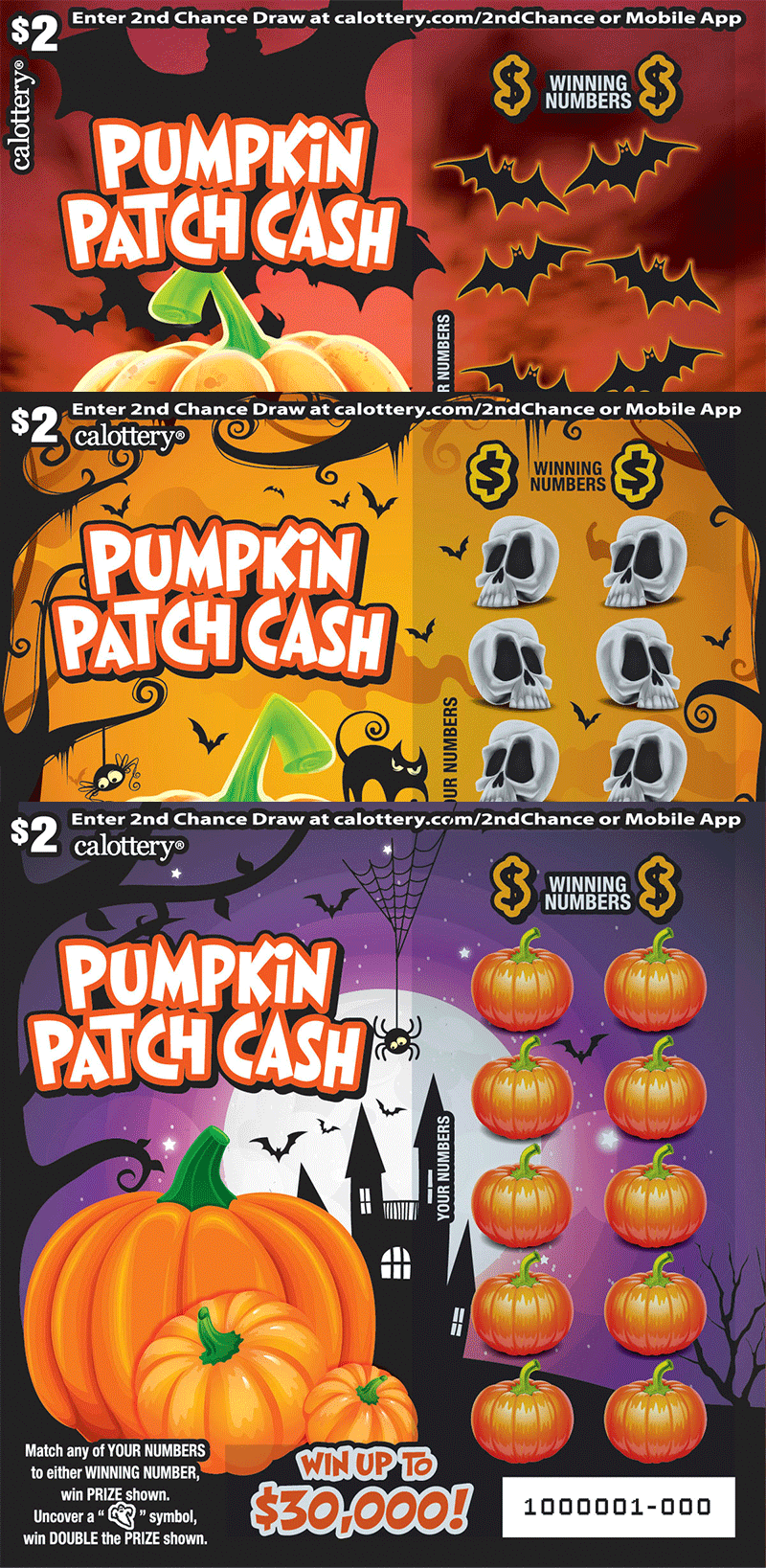 CA Lottery - Pumpkin Patch Cash (#1635) - scratch off odds