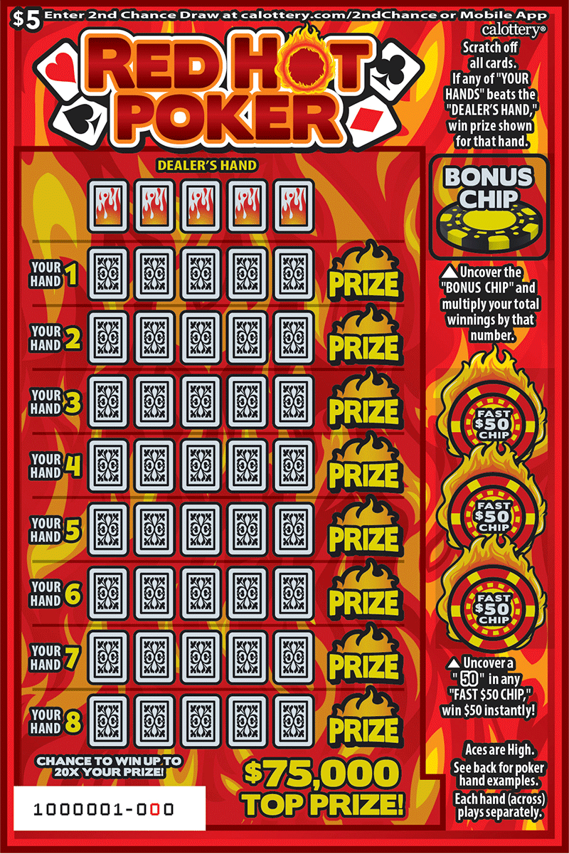 CA Lottery - Red Hot Poker (#1640) - scratch off odds