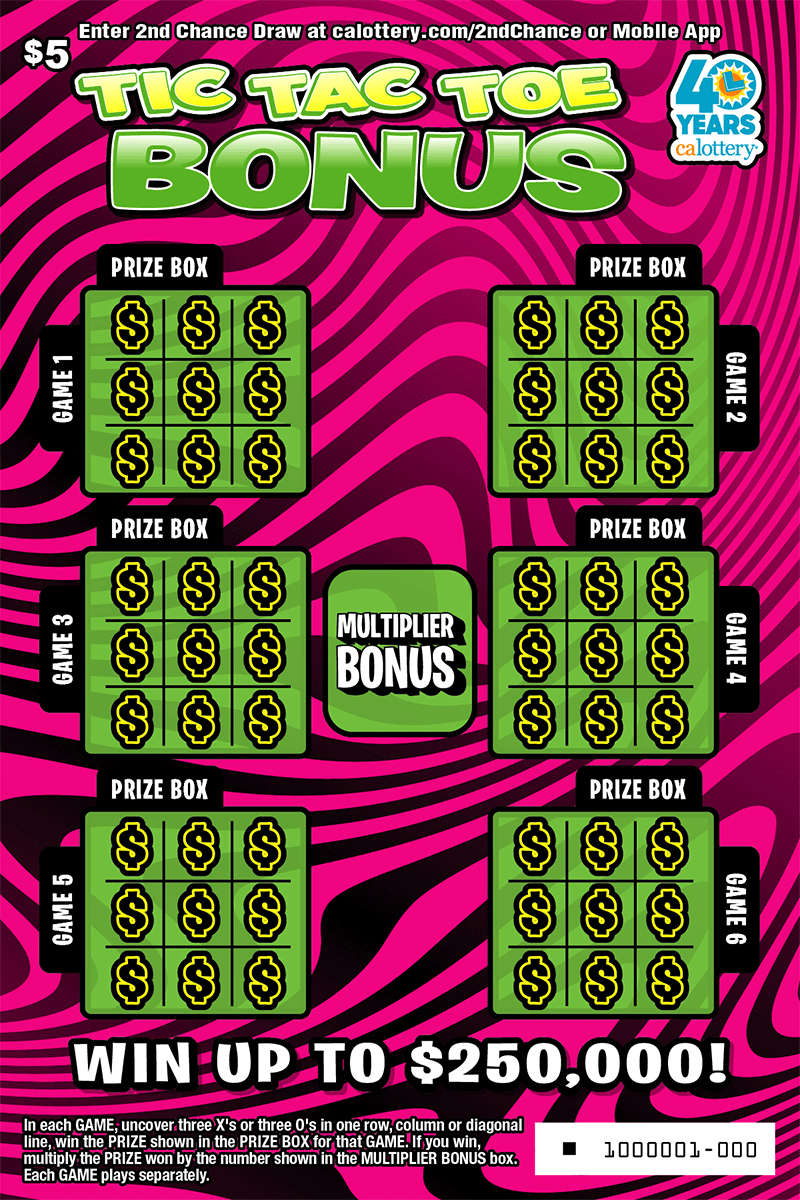 CA Lottery - Tic Tac Toe Bonus (#1658) - scratch off odds