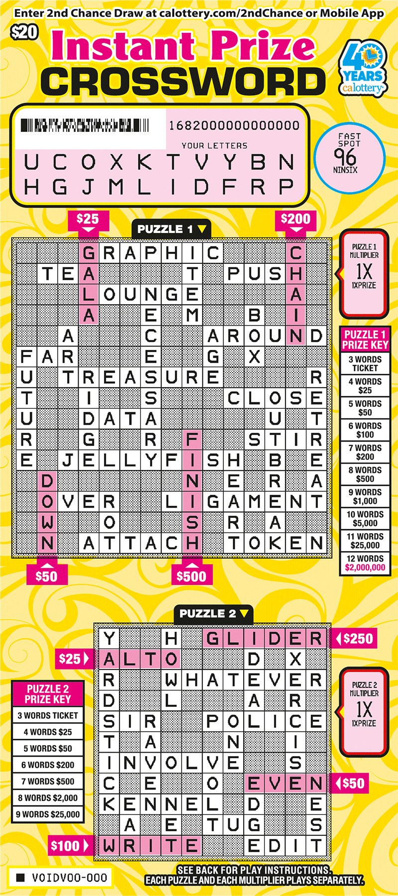 1682 20 instant prize crossword