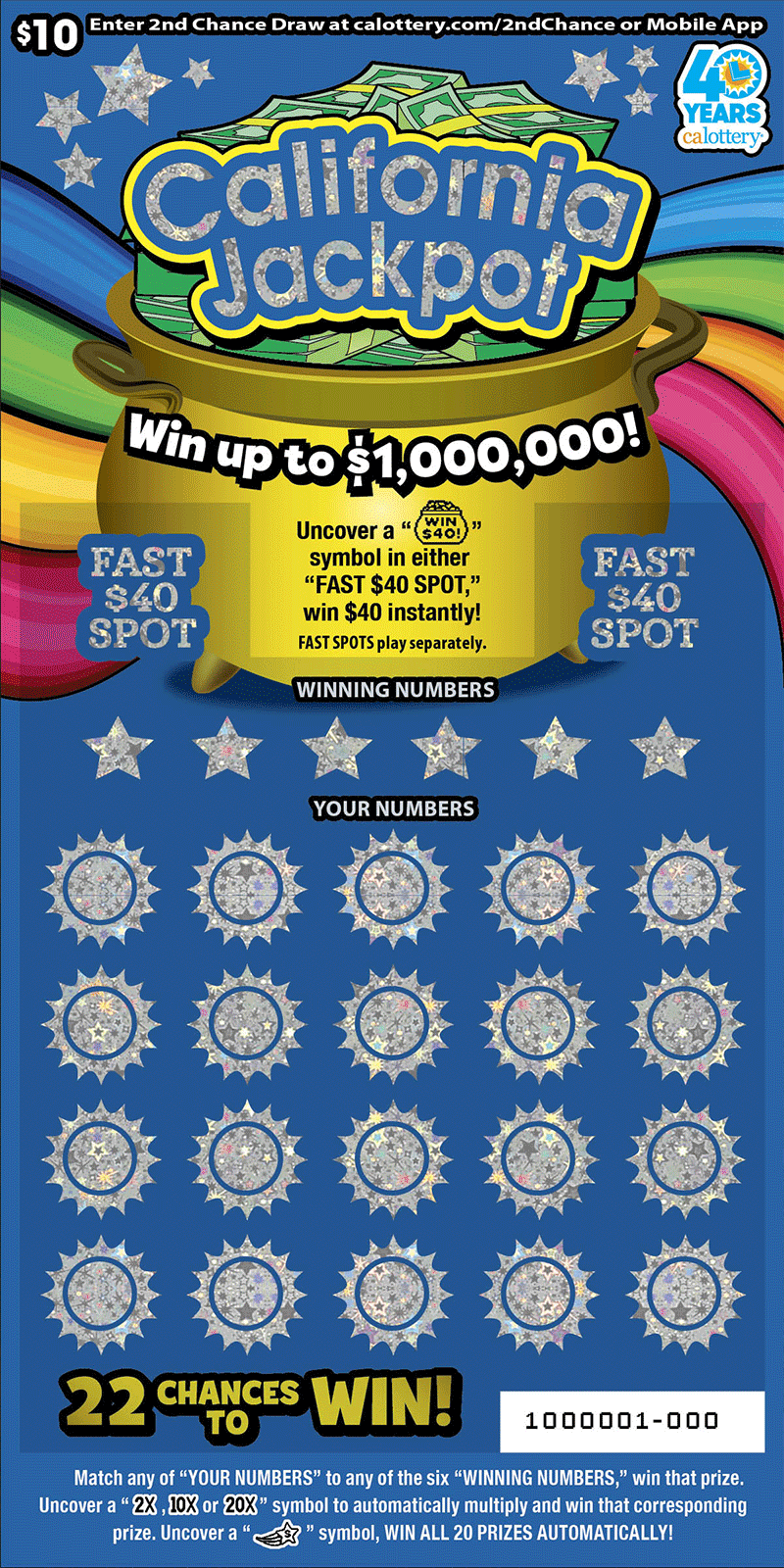 1695 $10 California Jackpot