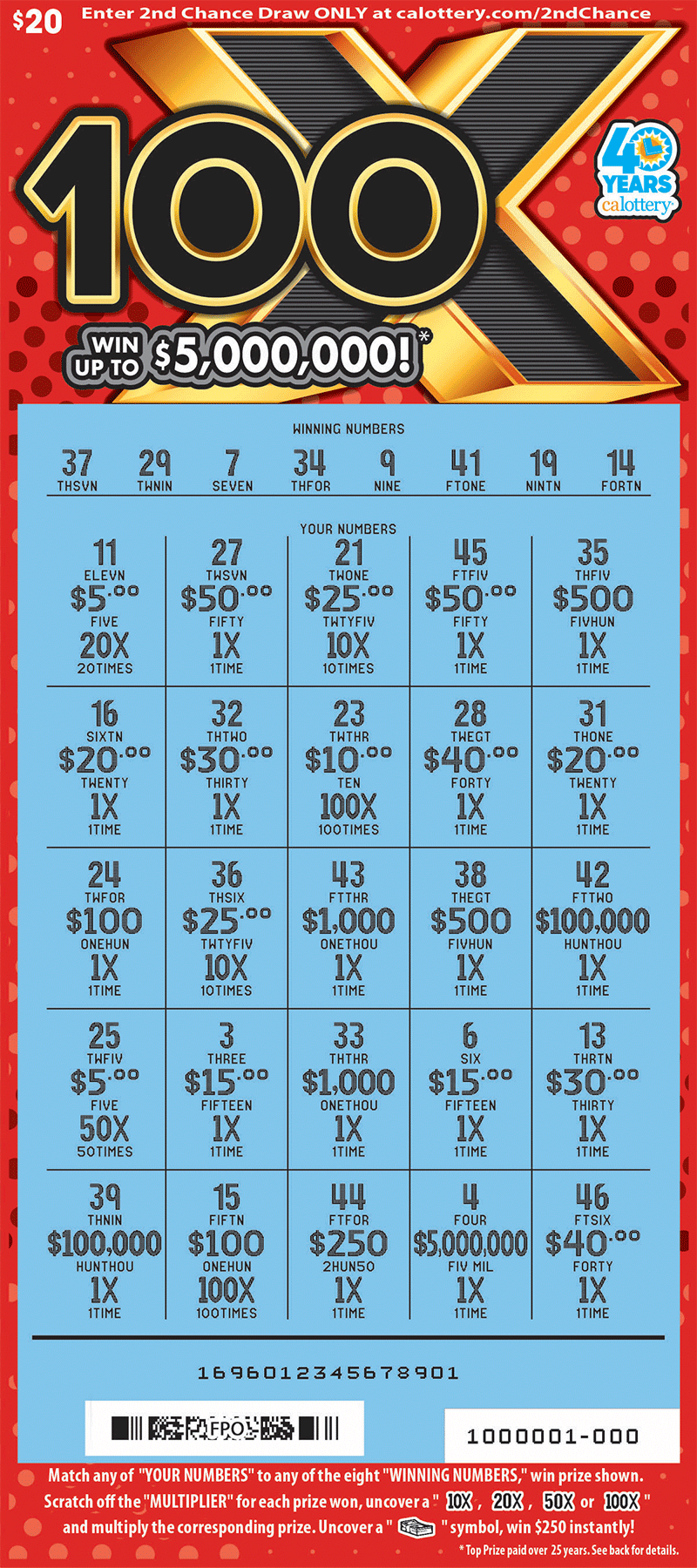 1696 $20 100X