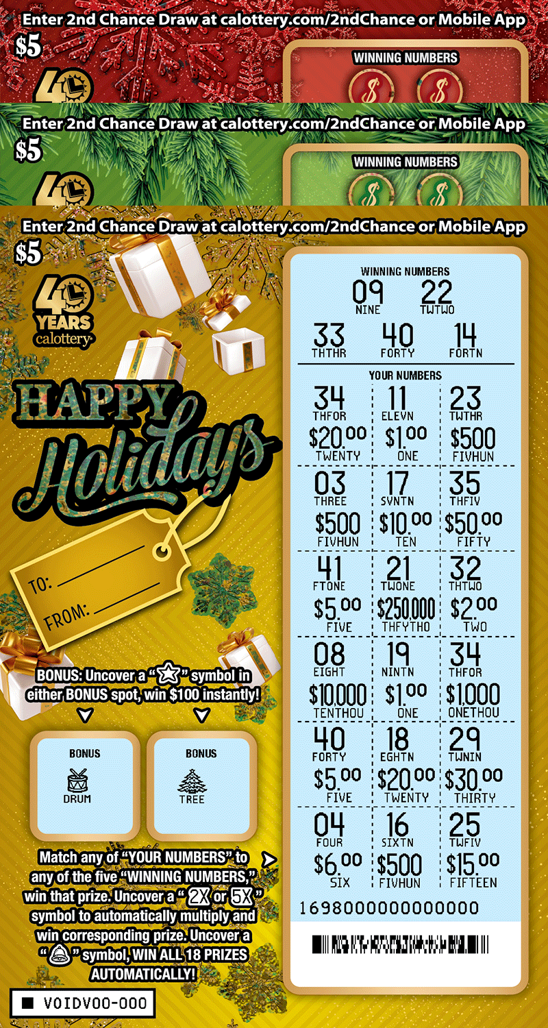 1698 $5 Happy Holidays