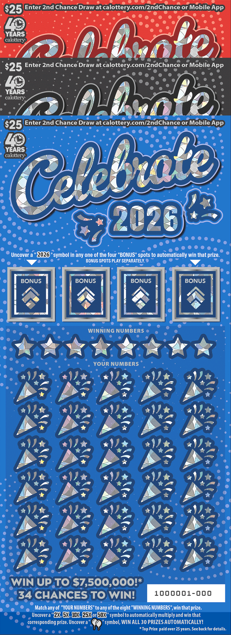 1700 $25 Celebrate 2026