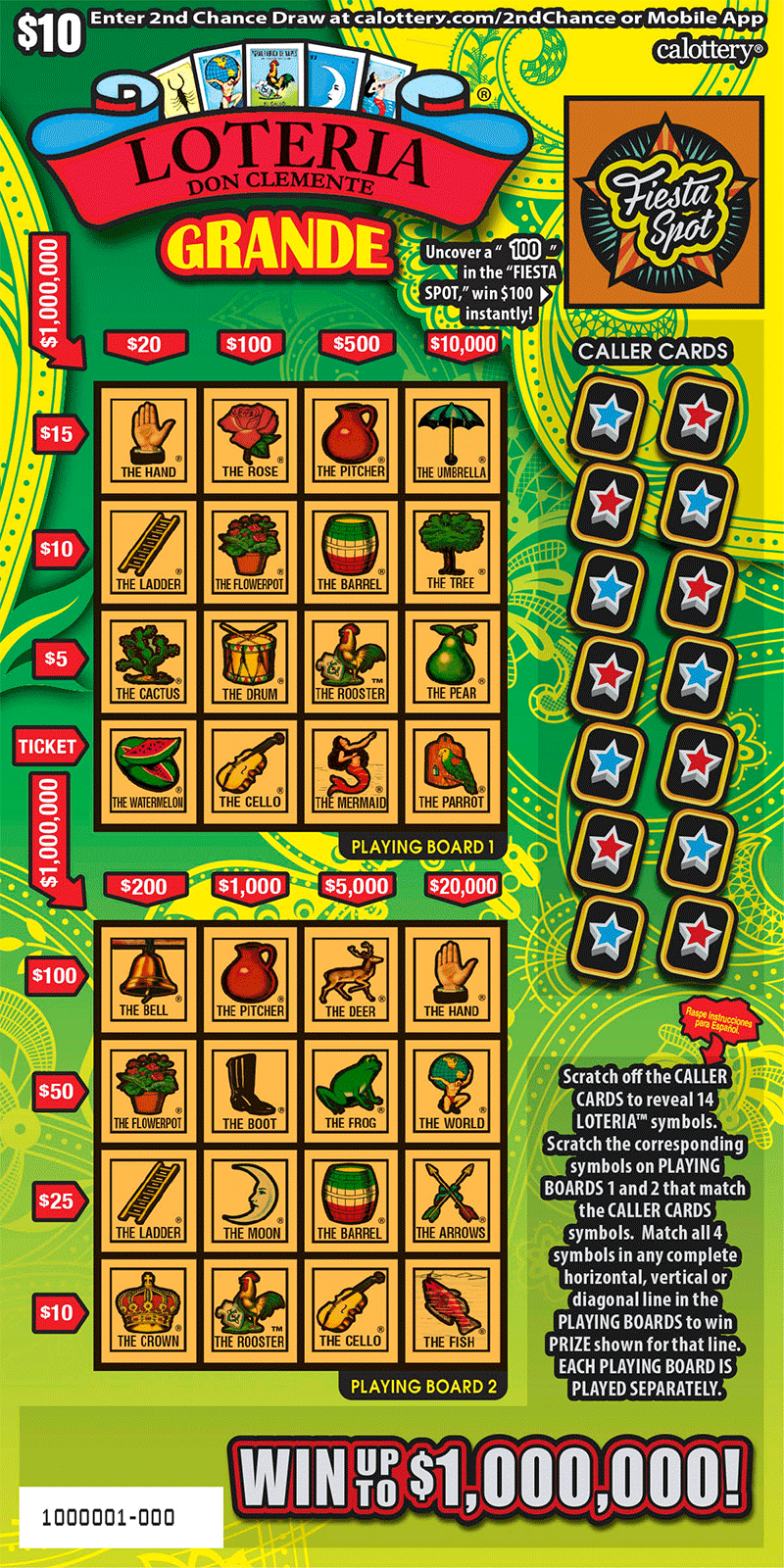 LOTERIA™ GRANDE scratcher from California Lottery