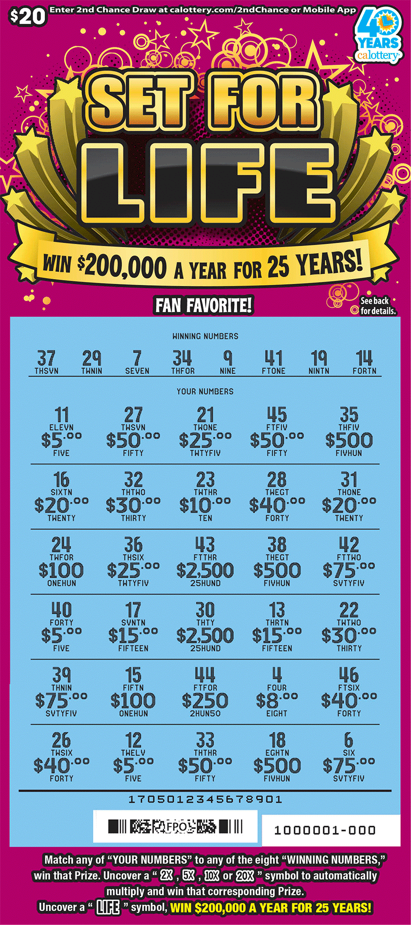 1705 20 set for life