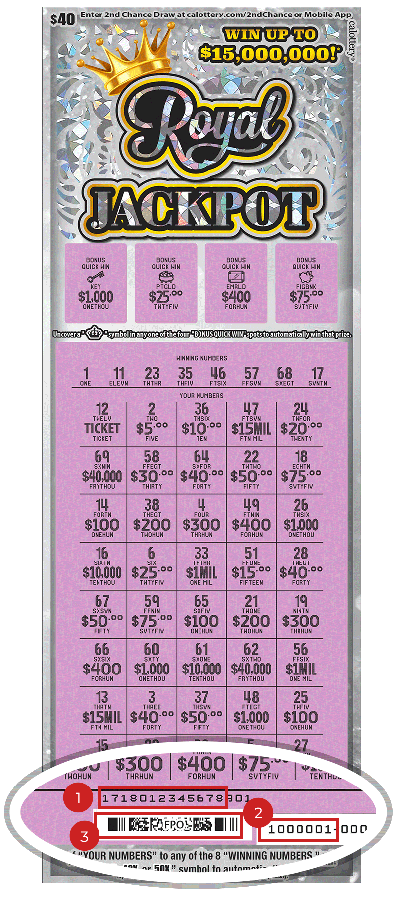 1718 $40 royal jackpot