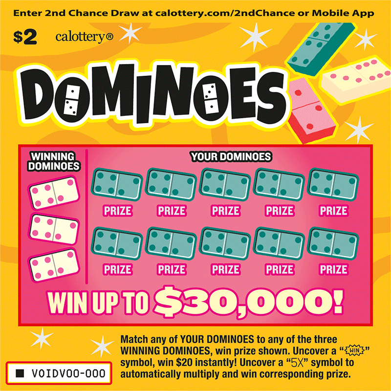 DOMINOES scratcher from California Lottery