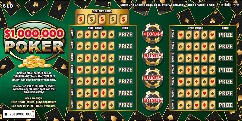 $1,000,000 POKER scratcher from California Lottery
