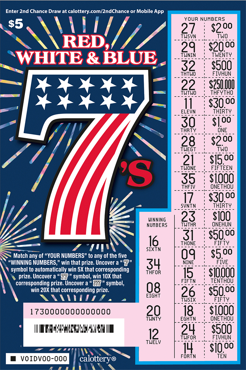 1730 5 red white blue 7s