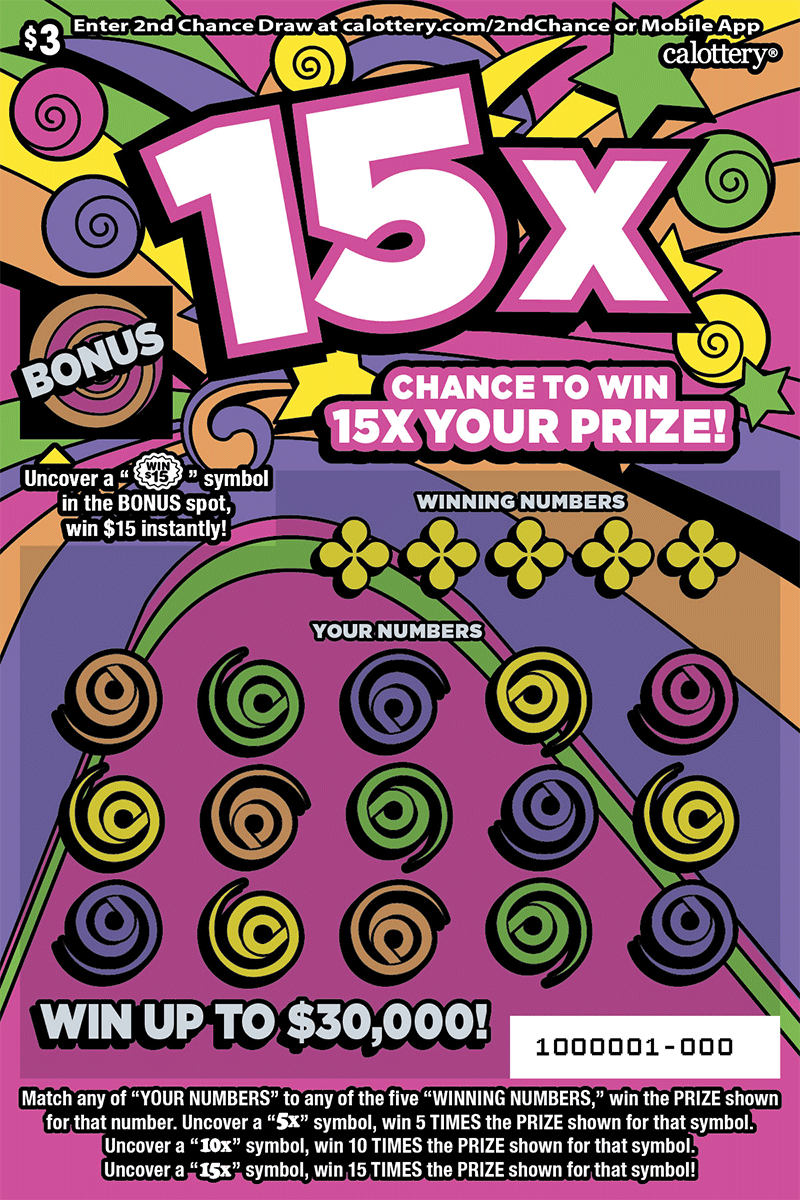 15X scratcher from California Lottery