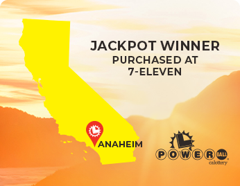 Powerball 잭팟 당첨자(Anaheim, California).티켓 구매처: 7-Eleven.