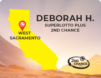 캘리포니아 West Sacramento의 SuperLotto Plus 2nd Chance 당첨자 Deborah H.